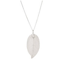 Silver Plated Real Leaf Necklace